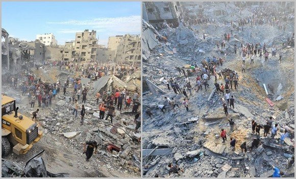 Ghaza sous le feu des bombardements sionistes, nouveau massacre à Jabaliya et Nuseirat