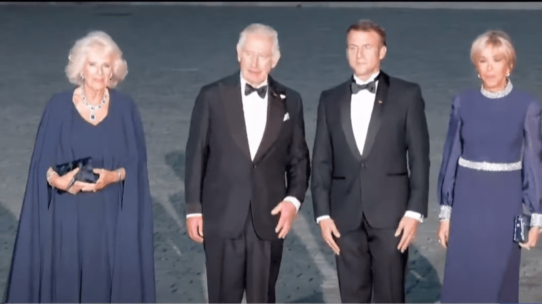 سخرية بعد تداول صور زوجة ماكرون وملكة بريطانيا بالعباءة!