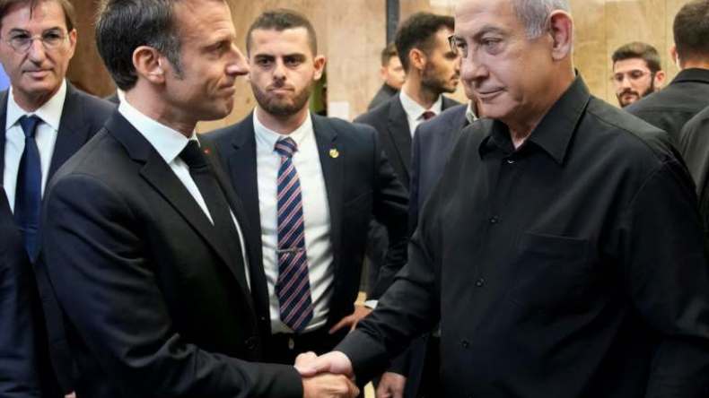 ماكرون في الكيان الصهيوني : تحرير الرهائن “الهدف الأول”