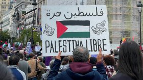 مسيرة في مدريد تنديدا بجرائم الإحتلال (فيديو)