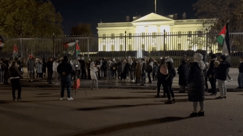 مظاهرة بواشنطن احتجاجا على اقتحام الاحتلال لمستشفى الشفاء (فيديو)