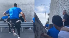 بالفيديو.. هروب لاعبي منتخب الكيان الصهيوني للاختباء من صواريخ المقاومة