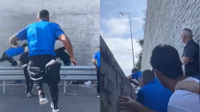 بالفيديو.. هروب لاعبي منتخب الكيان الصهيوني للاختباء من صواريخ المقاومة