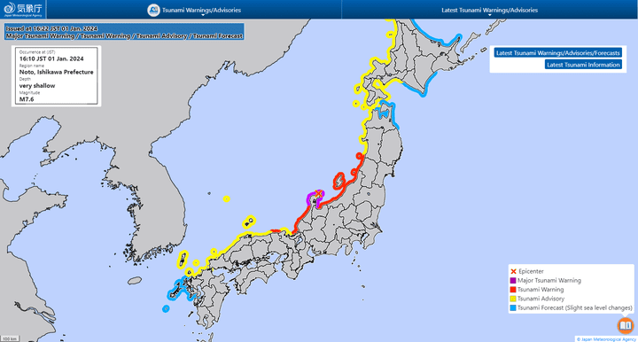 Séisme au Japon: Les premières vagues du tsunami frappent le pays