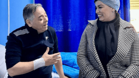 وزيرة الثقافة تطمئن على صحة الفنان إبراهيم شرقي