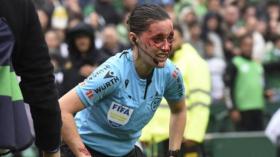 بِالفيديو: حكمة إسبانية “تنطح” كاميرا التلفزيون وتُنقل إلى المستشفى