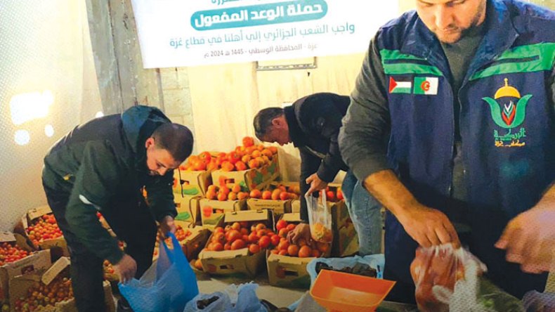 جمعية “البركة” تواصل نقل تبرعات الجزائريين نحو غزة
