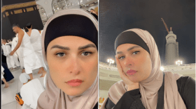 ياسمين عبدالعزيز تطل من الحرم المكي بملامح حزينة!