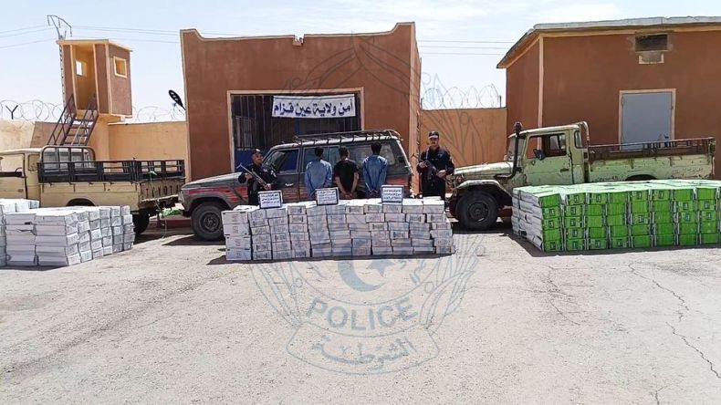 شرطة إن قزام تُحبط تهريب أزيد من 900 قنطار من المواد الغذائية