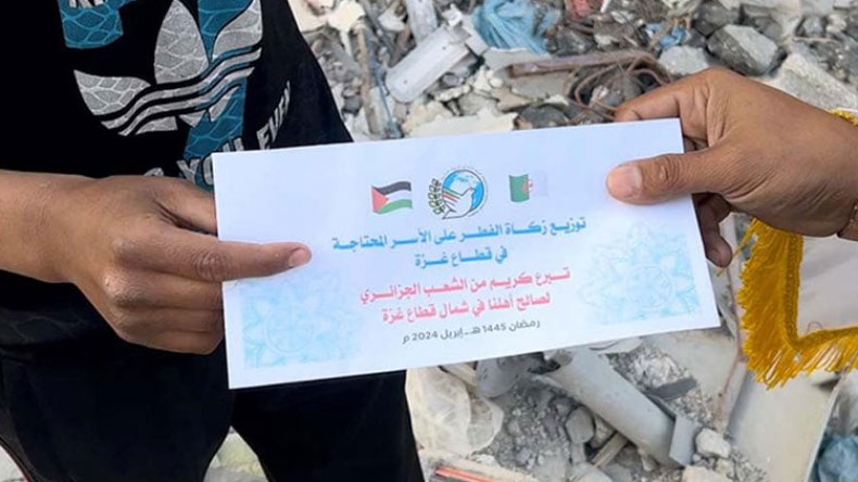 زكاة فطر الجزائريين تصل إلى الفلسطينيين وجمعُها مُستمر إلى العيد