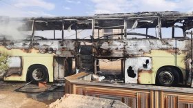احتراق حافلة لنقل المسافرين بالمسيلة