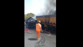 احتراق شاحنتين في الطريق السيار شرق-غرب بالشلف