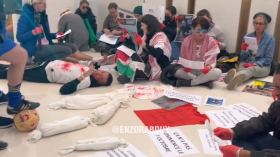 بِالفيديو: اقتحام مقرّ اتحاد الكرة الفرنسي والمطالبة بِتجريم الصّهاينة