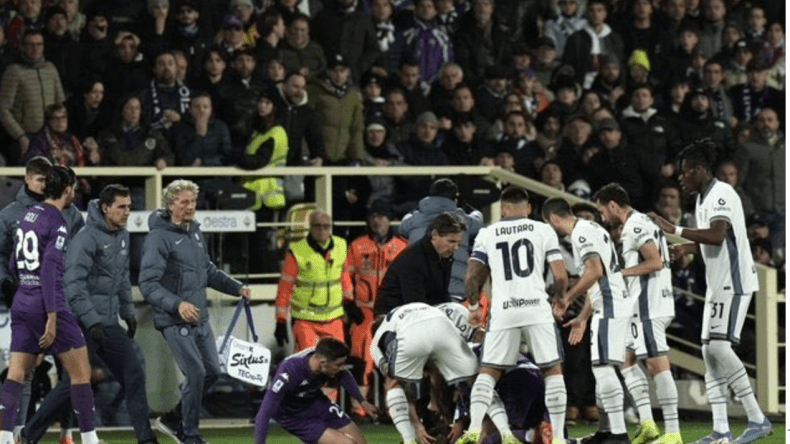 بالفيديو.. سقوط مفاجئ للاعب فيورونتينا في لقاء إنتر
