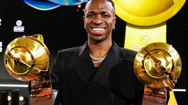 فينيسيوس يفوز بجائزة “غلوب سوكر” لأفضل لاعب في 2024