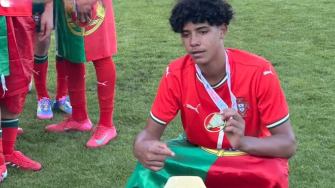 كريستيانو جونيور يسجل ثنائية مع البرتغال ويحتفل على طريقة والده (فيديو)