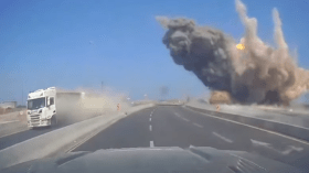 بالفيديو.. صاروخ إيراني يقطع الكهرباء عن مدينة أسدود المحتلة