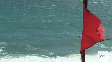 رغم التحذيرات.. مواطنون يجازفون بحياتهم بالسباحة في بحر هائج