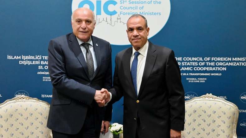 عطاف يناقش القضية الفلسطينية والوضع في ليبيا مع نظيره المصري