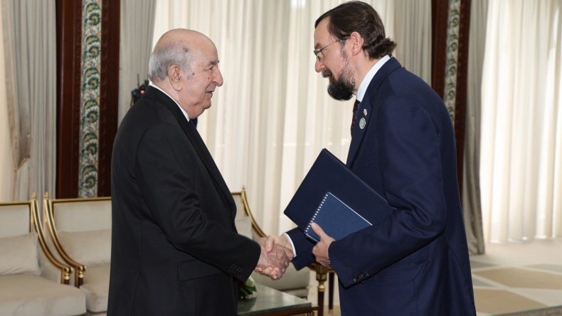 الرئيس تبون يستقبل رئيس منظمة أرباب الأعمال الروسية