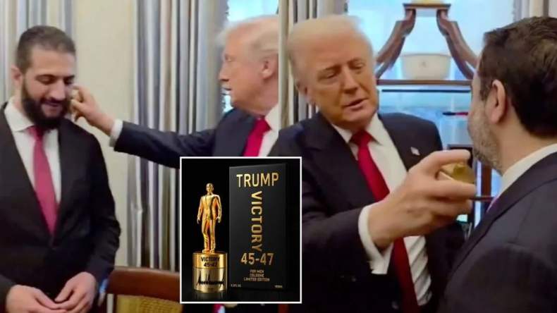 ترامب يهدي الشرع زجاجة عطر ويسأله سؤالا شخصيا!