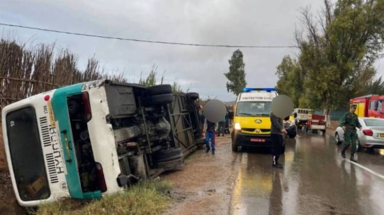 كحصيلة أولية.. إصابة 14 شخصا بجروح إثر انقلاب حافلة بمستغانم