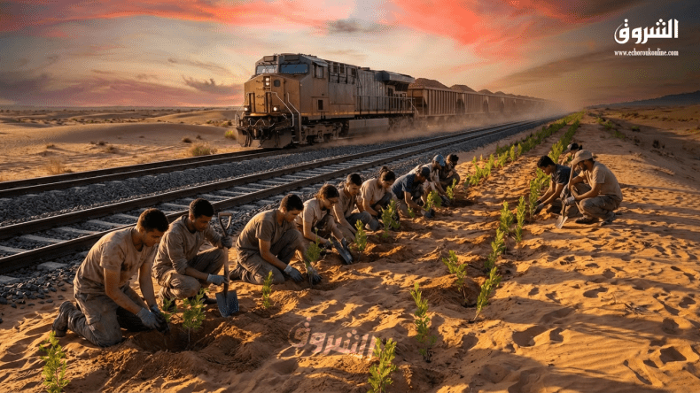 إطلاق عملية تشجير كبرى بمحاذاة خط غارا جبيلات السككي