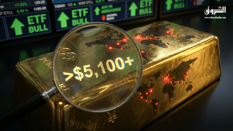الذهب يحقق أعلى مكاسب سنوية منذ 1979 ويتجاوز 5100 دولار