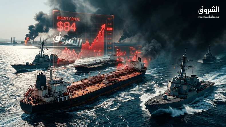 خام برنت يرتفع إلى 84 دولارًا وسط صراع أمريكي-إيراني
