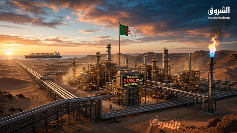 إنتاج الغاز في الجزائر يرتفع إلى 8.946 مليار متر مكعب