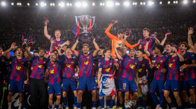 ميسي يتفاعل مع فوز برشلونة بلقب الدوري الإسباني