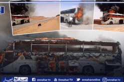 إليزي: إحتراق كلي لحافلة نقل المسافرين على مستوى الطريق الوطني رقم 3 بين إليزي وإن أمناس