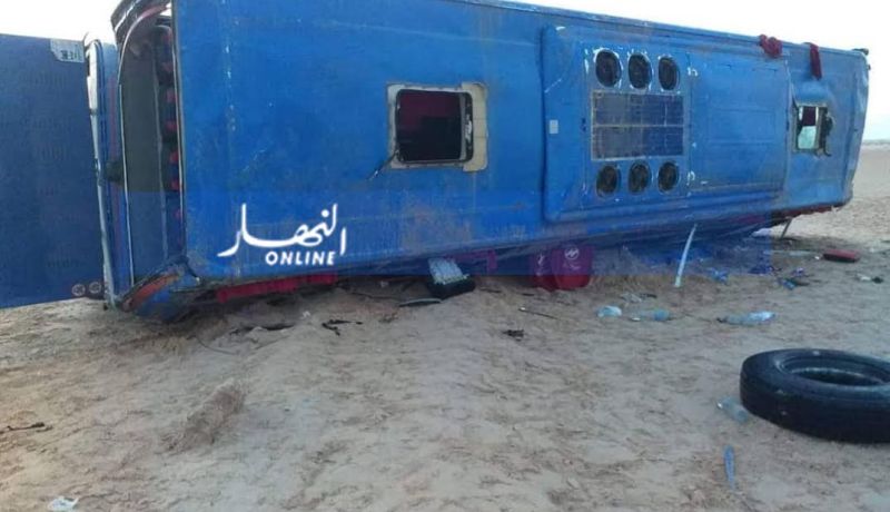 الوادي : إرتفاع حصيلة إنحراف حافلة لنقل المسافرين إلى 4 قتلى و26 جريج