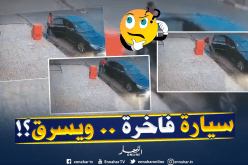 بالفيديو.. صاحب سيارة فاخرة يسرق بضاعة على الرصيف لمحل مغلق