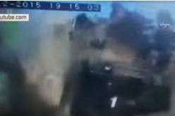 بالفيديو انفجار مدرعة تركية قرب الحدود السورية