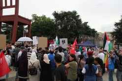 مظاهرات أمام مقر الأمم المتحدة للمطالبة بوقف العدوان الصهيوني تجاه الأقصى