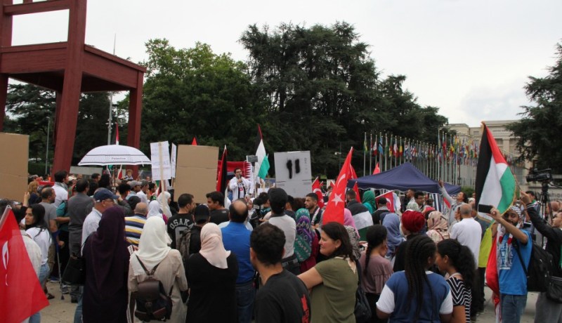 مظاهرات أمام مقر الأمم المتحدة للمطالبة بوقف العدوان الصهيوني تجاه الأقصى