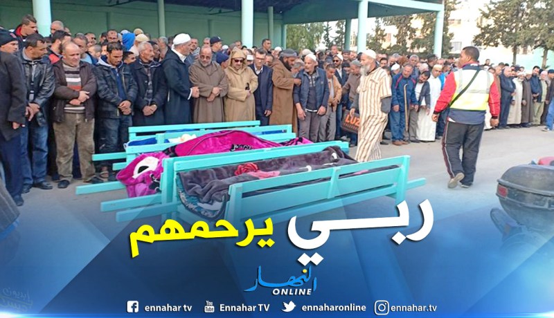 بالصور.. تشييع جنازة عائلة “بوسكين” ضحايا الإختناق بالغاز في غليزان