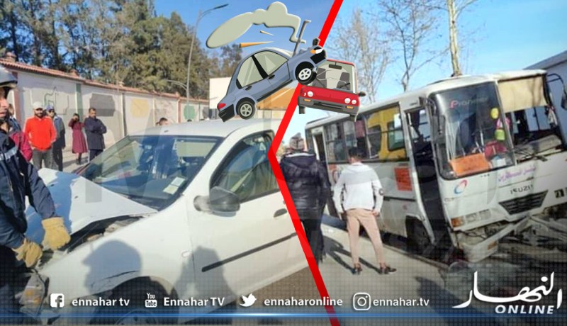 7 جرحى في اصطدام حافلة بسيارتين بالبليدة