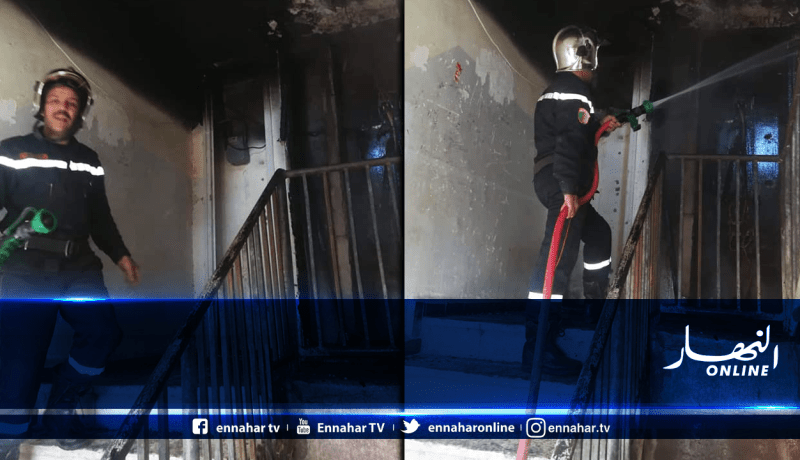5 ضحايا في حريق مهول داخل عمارة بالأغواط