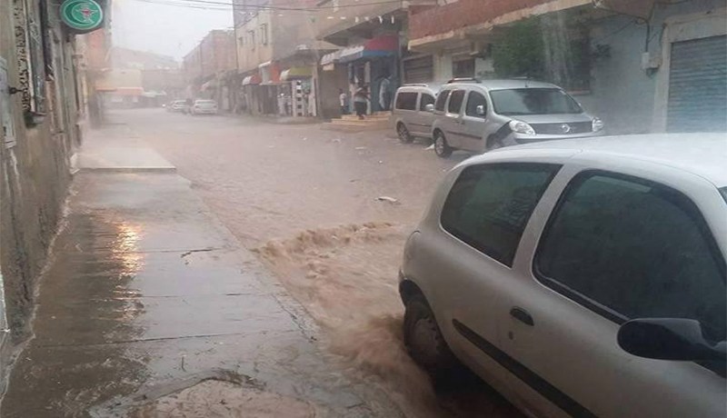 أمطار طوفانية تحاصر مدينة قصر الشلالة فـــي تيارت