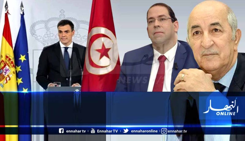 تبون يستقبل مكالمة هاتفية من رئيسي حكومة تونس وإسبانيا