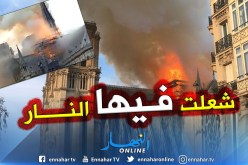 بالفيديو والصور.. حريق داخل  أشهر “كاتيدرال” في باريس بفرنسا