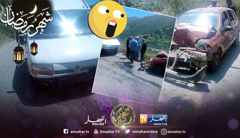  البويرة : جريحان في إصطدام بين سيارتين
