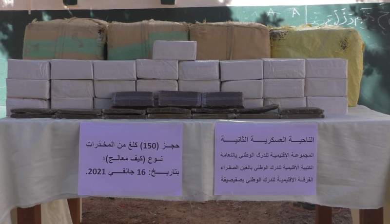 ضبط 18 قنطار زطلة حاولت مجموعات إجرامية إدخالها عبر الحدود مع المغرب