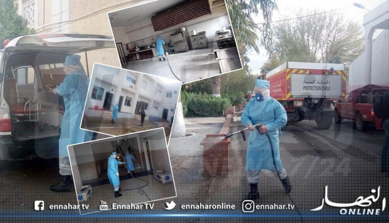 سيدي بلعباس: الحماية المدنية تقوم بعملية تعقيم وتطهير المرافق العمومية بالولاية