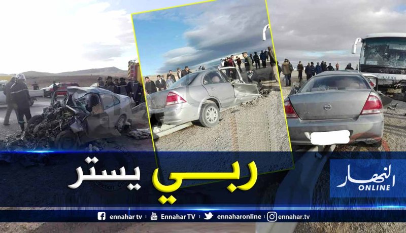 المسيلة.. قتيل و13 جريحا في حادث اصطدام حافلة للنقل الطلبة وسيارة