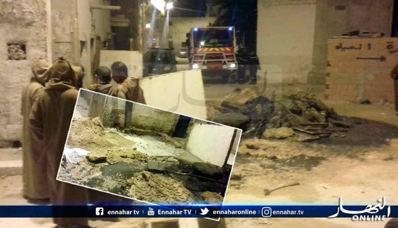 إنهيار أرضي بحي بني ثور وسط مدينة ورقلة