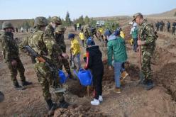 بالصور..أفراد الجيش الوطني الشعبي يشاركون في حملة تشجير بباتنة