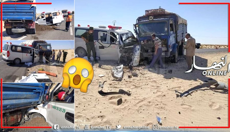 الوادي..5جرحى في إصطدام بين سيارة اسعاف وشاحنة